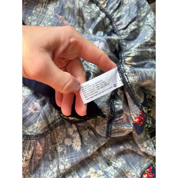 Agua Bendita x Target Floral Tile Print Mini Dress size L Navy Green - Picture 8 of 11